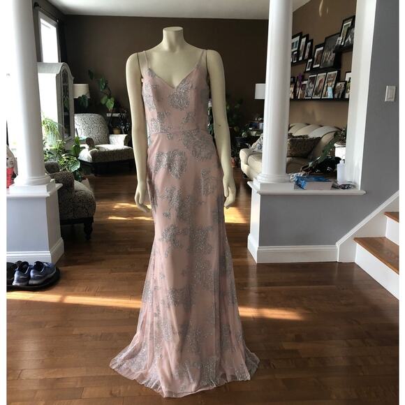 NWT Hayley Paige Occasions style 5717 low back sleeveless blush color size 2 - Picture 3 of 12